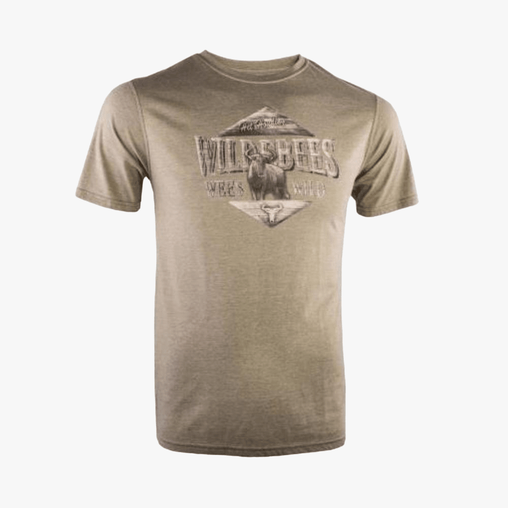 Wildebees Mens Woodlook Short Sleeve Tee Oasis | Wildebees
