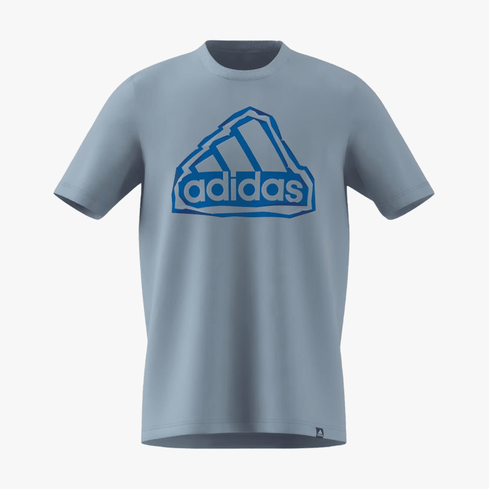 adidas Mens Fld Boss Logo Short Sleeve Tee Won Blue adidas