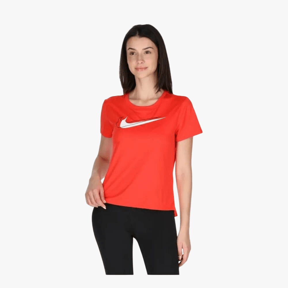 Nike Womens Dri-Fit Swoosh Run Short Sleeve Top Red | Nike