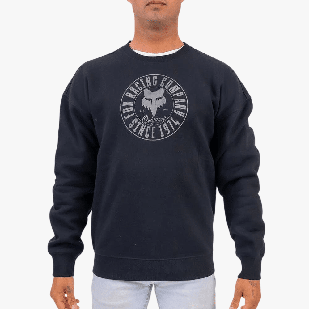 Fox Mens Emblem Crew Sweater Black | Fox