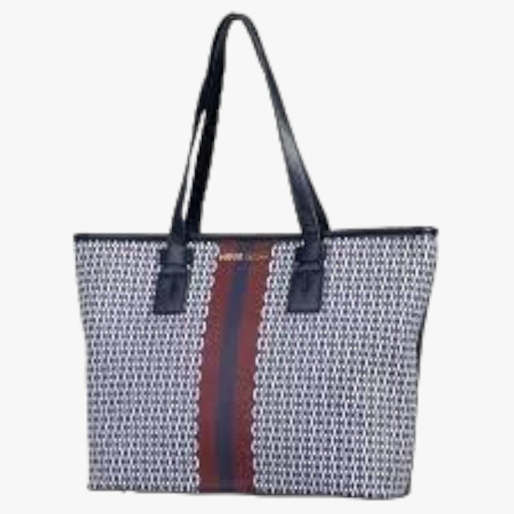 Pierre Cardin Mikayla Mono Tote Handbag Navy Red Pierre Cardin