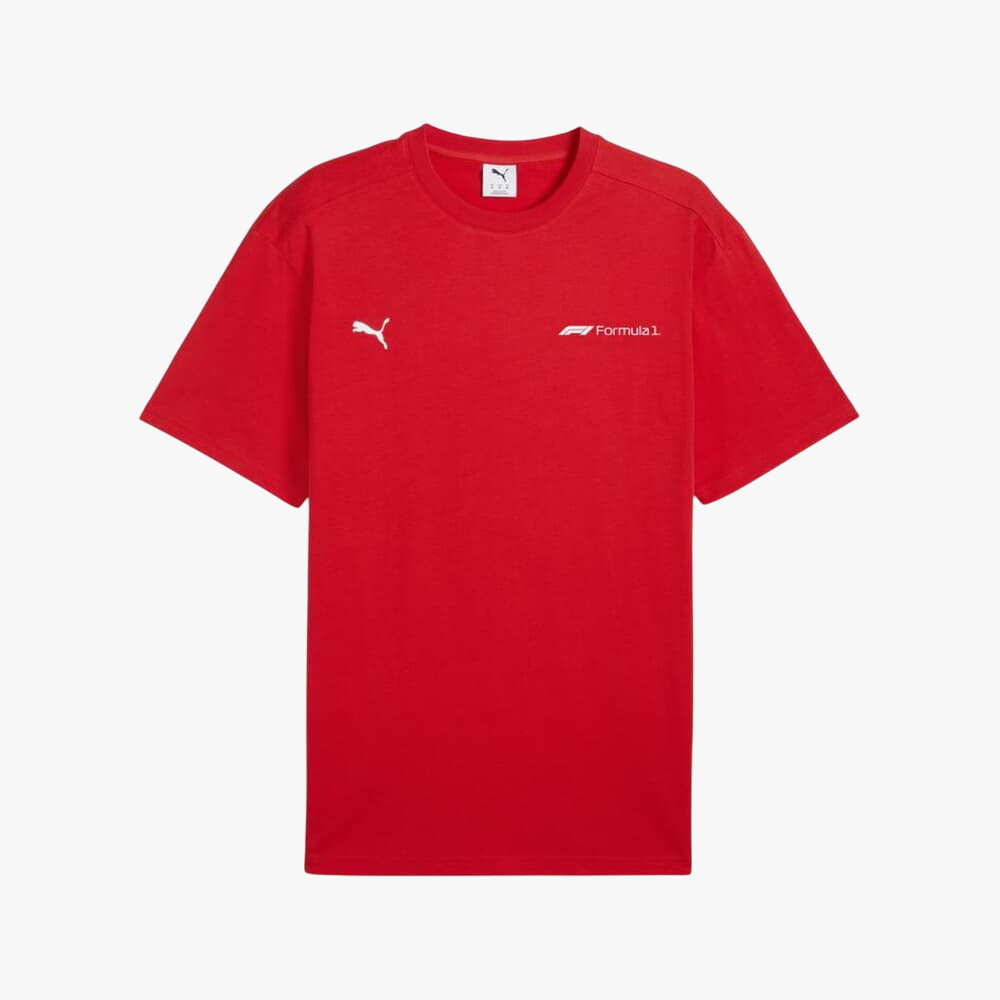 Puma Mens F1 Ess+ Graphic Short Sleeve Tee Relaxed Pop Red