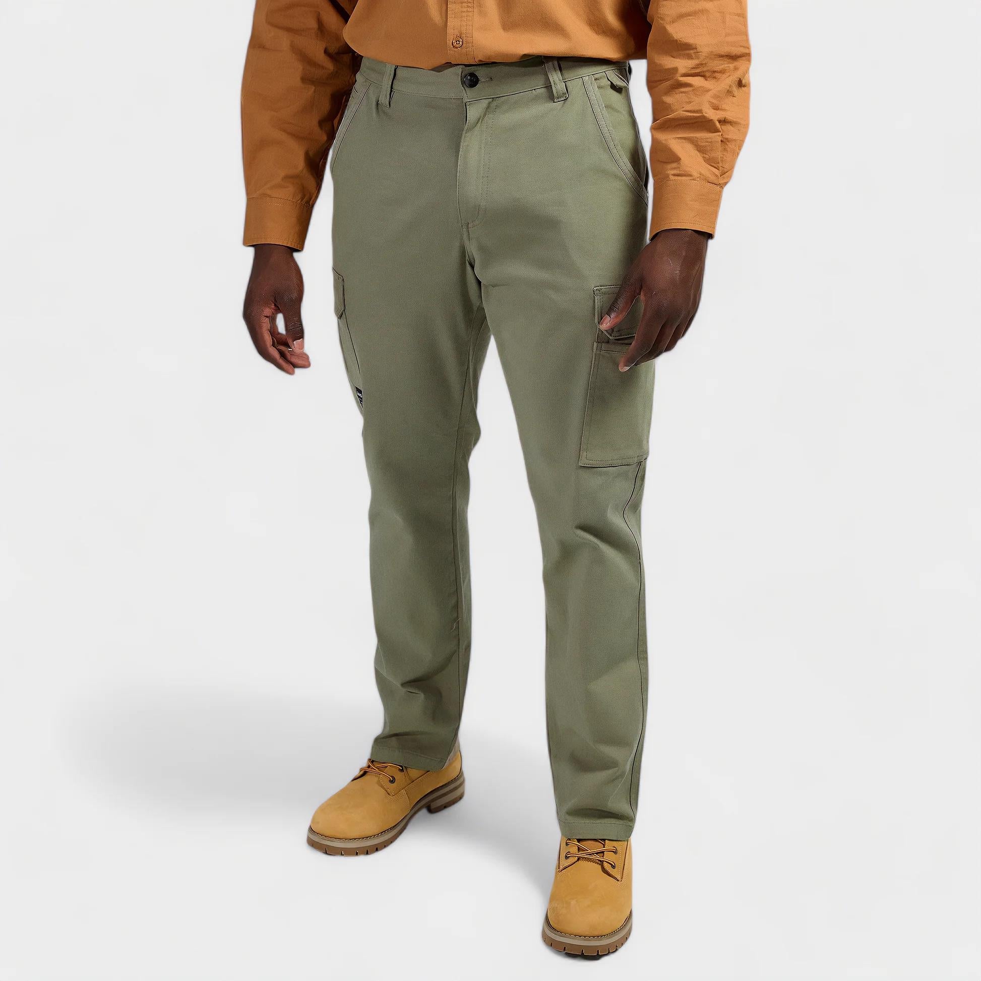Jeep Mens Bolt Fixed Waistband Twill Cargo Pants Olive Jeep
