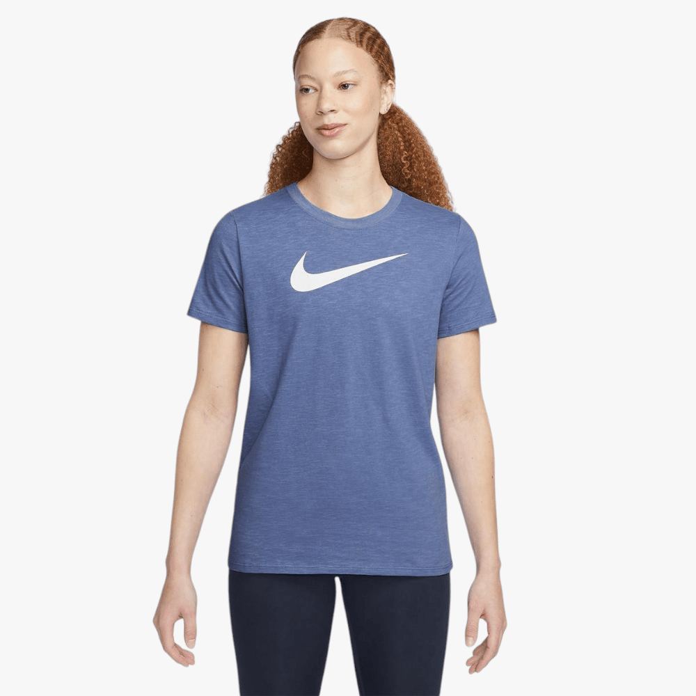 Nike Womens Dri-Fit Swoosh Damen Sleeve Tee Blue Nike