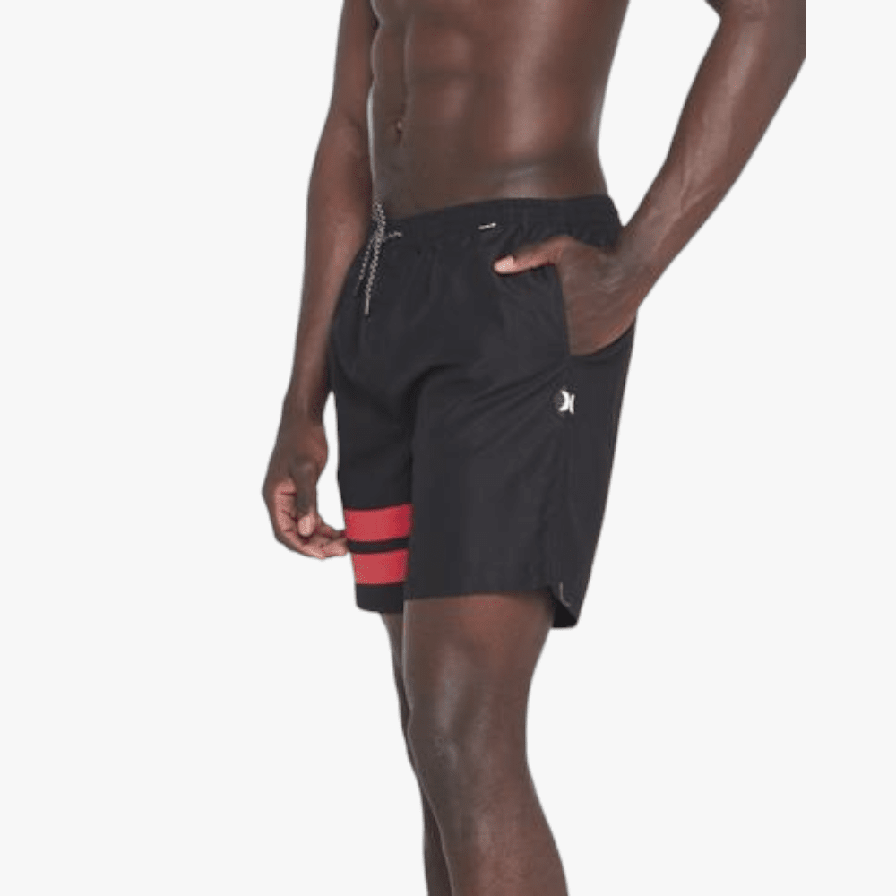 Hurley Mens Block Party Volley Boarshorts Black Red | Hurley