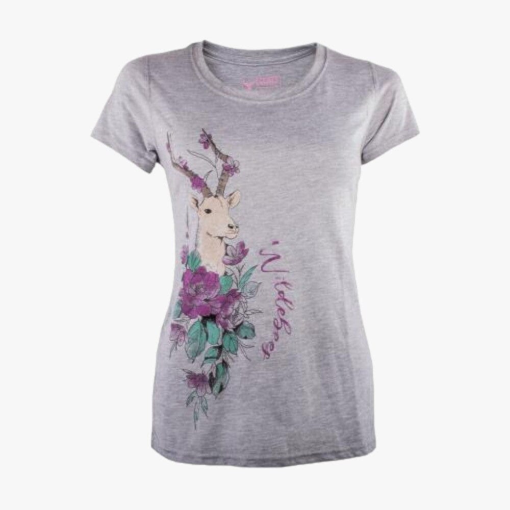 Wildebees Womens Side Impala Short Sleeve Tee Grey Mel Wildebees