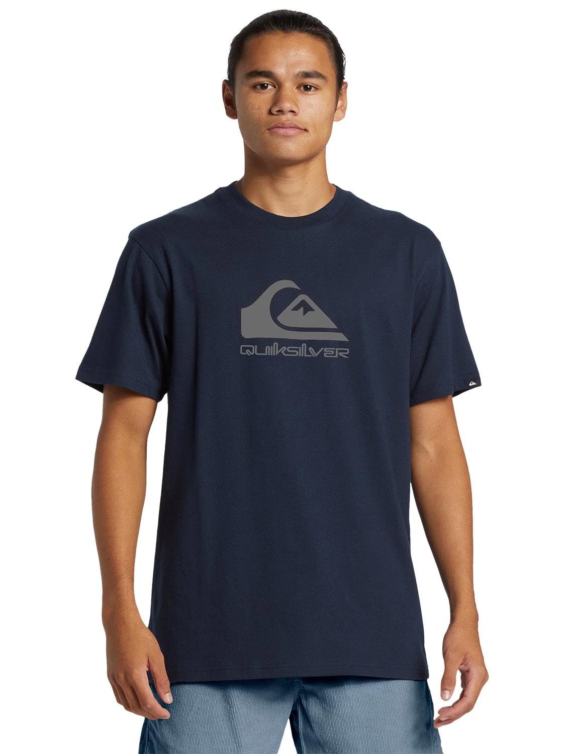 Quiksilver Mens Corp Logo Short Sleeve Tee Navy Blazer