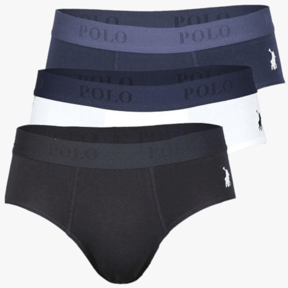 Polo Mens 3 Pack Multi Knit Brief Pack Navy Polo