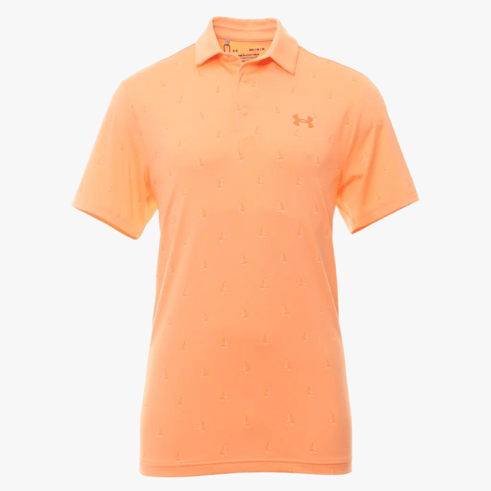 Under Armour Mens Playoff 3.0 Printed Short Sleeve Golfer 906 Orange | Under Armour