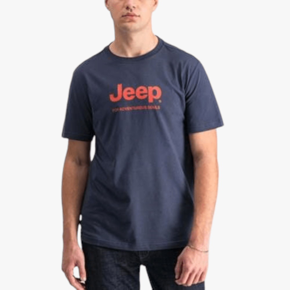 Jeep Mens Logo Print Short Sleeve Tee Navy | Jeep