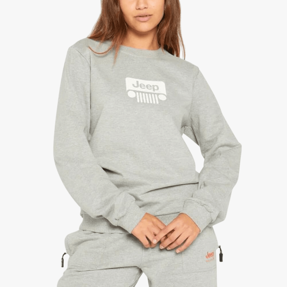 Jeep Womens Icon Crew Sweater Grey | Jeep