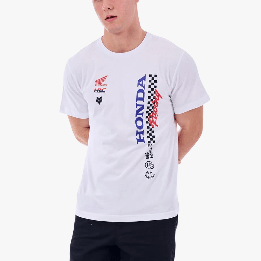 Fox Mens Honda Checkered Tee White | Fox