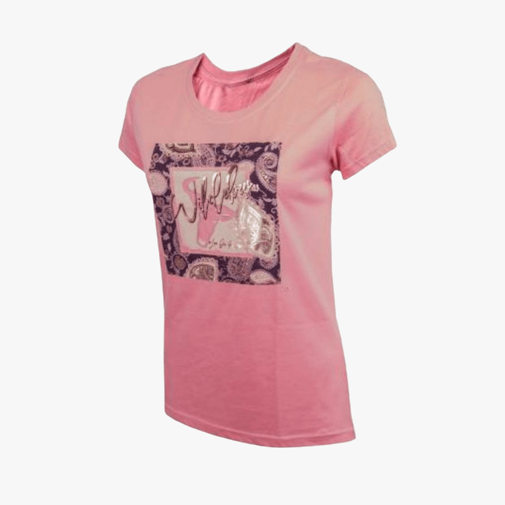 Wildebees Womens Paisley Short Sleeve Tee Blush Mel | Wildebees
