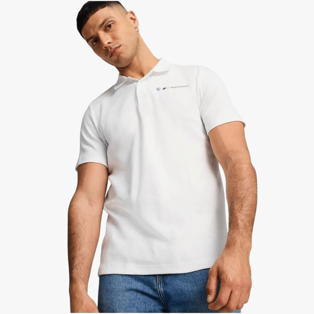 Puma Mens Bmw Mms Jaquard Polo White Puma