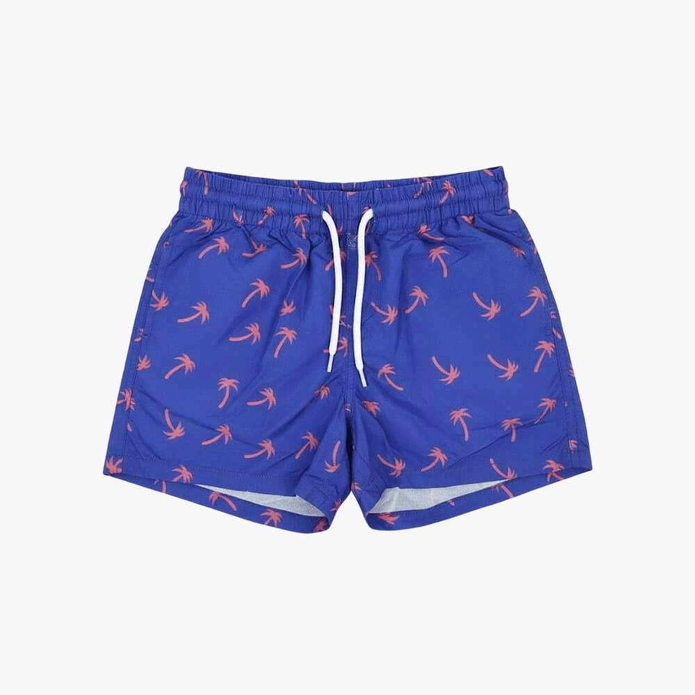 Urban Republic Mens Swim Shorts Navy Palm Red | No Rules