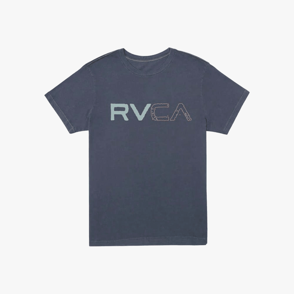 Rvca Mens Slpit Path Red Stitch Short Sleeve Tee Moody Blue | Rvca