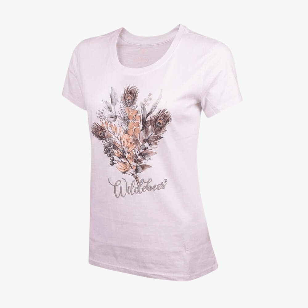 Wildebees Autumn Feather Posey Tee White | Wildebees