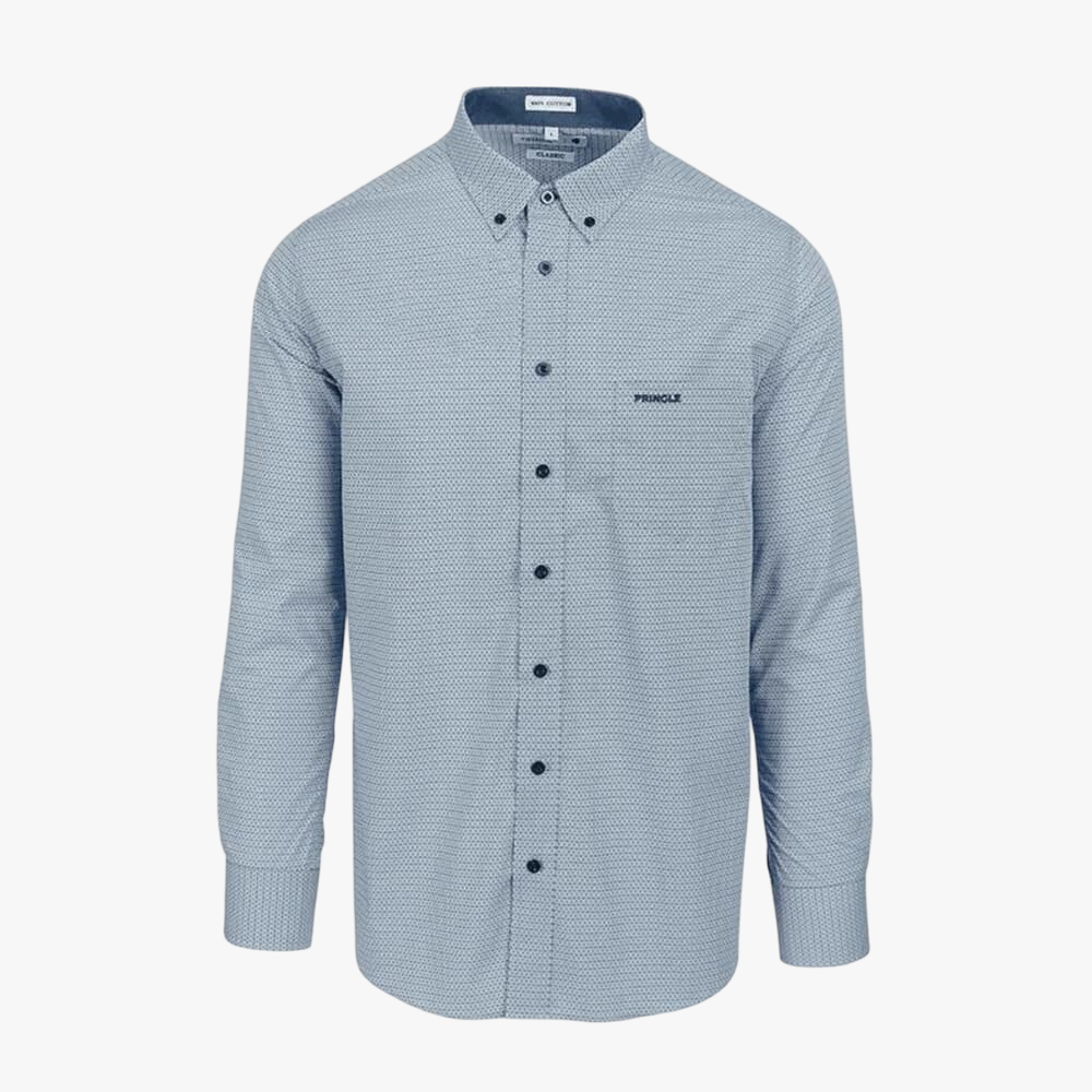 Pringle Mens Harrison Long Sleeve Shirt Blue