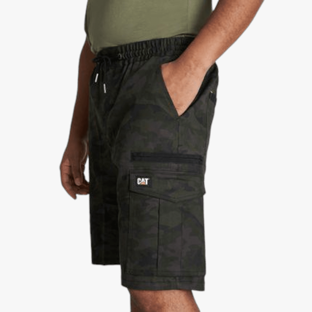 Cat Mens Foundation Cargo Shorts Deep Woodland Camo Aop | Caterpillar