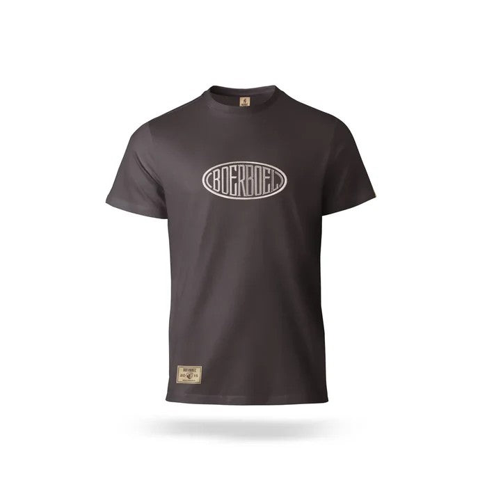 Boerboel Mens Metallic Puff Print Tee Charcoal