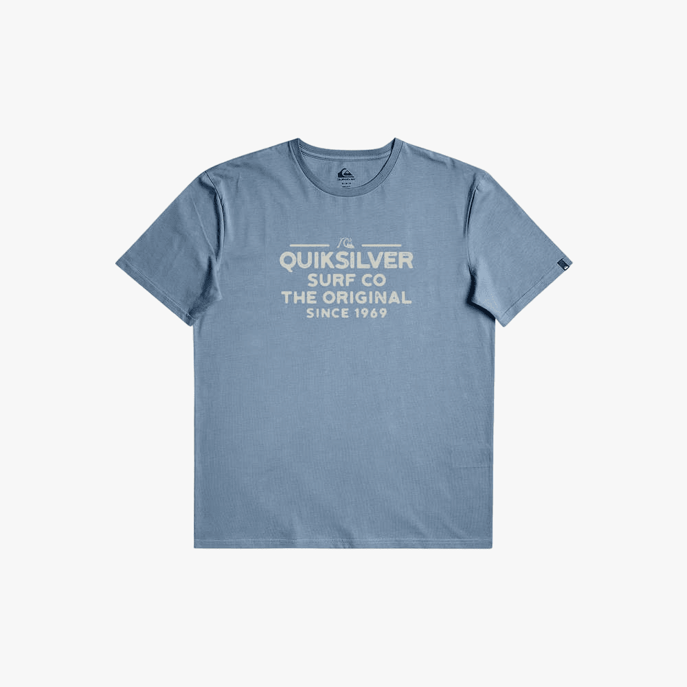 Quiksilver Mens Feeding Line Short Sleeve Tee Faded Denim | Quiksilver