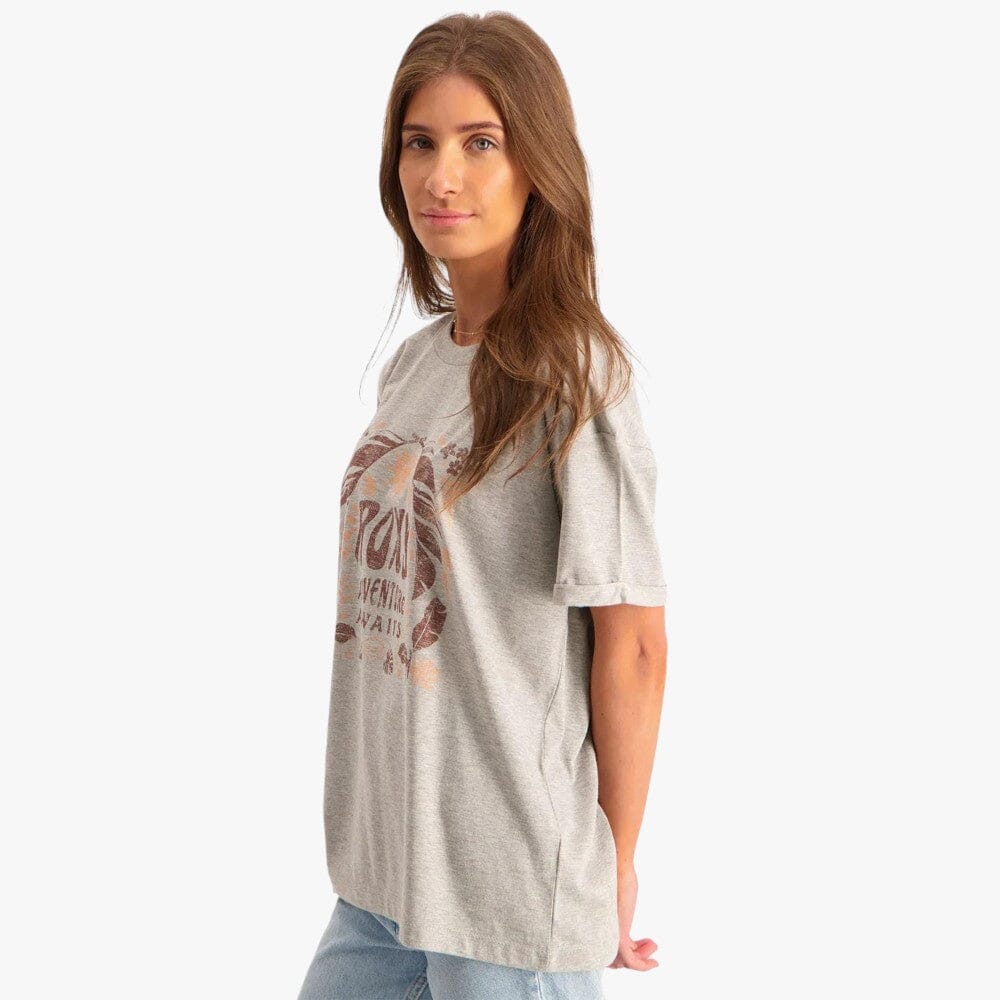 Roxy Womens Matilda Short Sleeve Tee Heather Grey | Roxy
