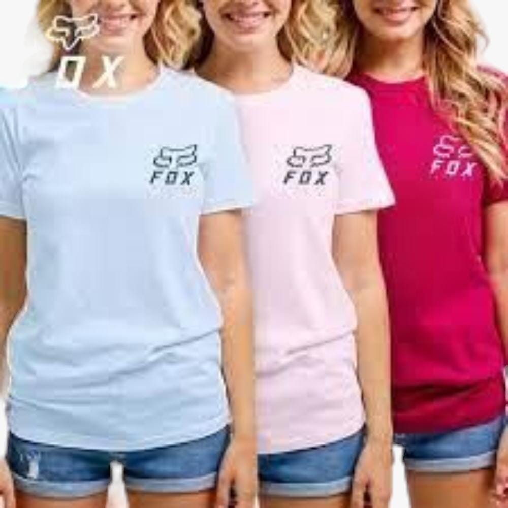 Fox Ladies One More Lap Ringer Short Sleeve Tee Dusty Blue Fox