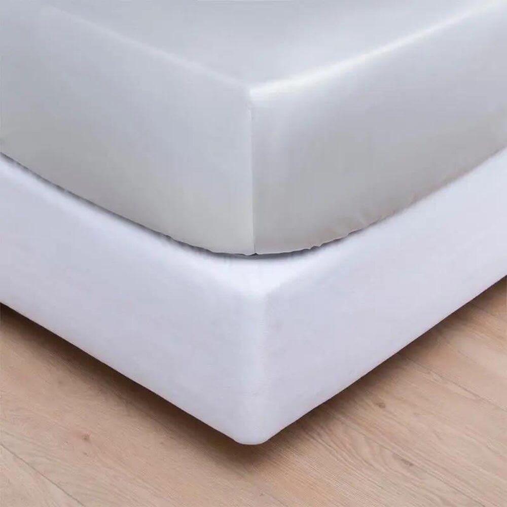 Cotton Co 400 Thread King Fitted Sheet 182X190+40 Silver Cotton Co