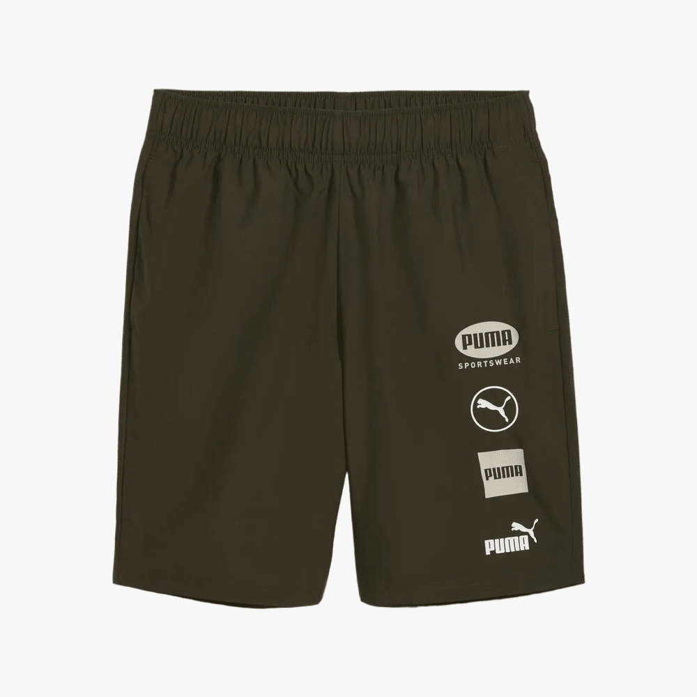 Puma Mens Power Graphic Woven 8" Shorts Dark Olive | Puma