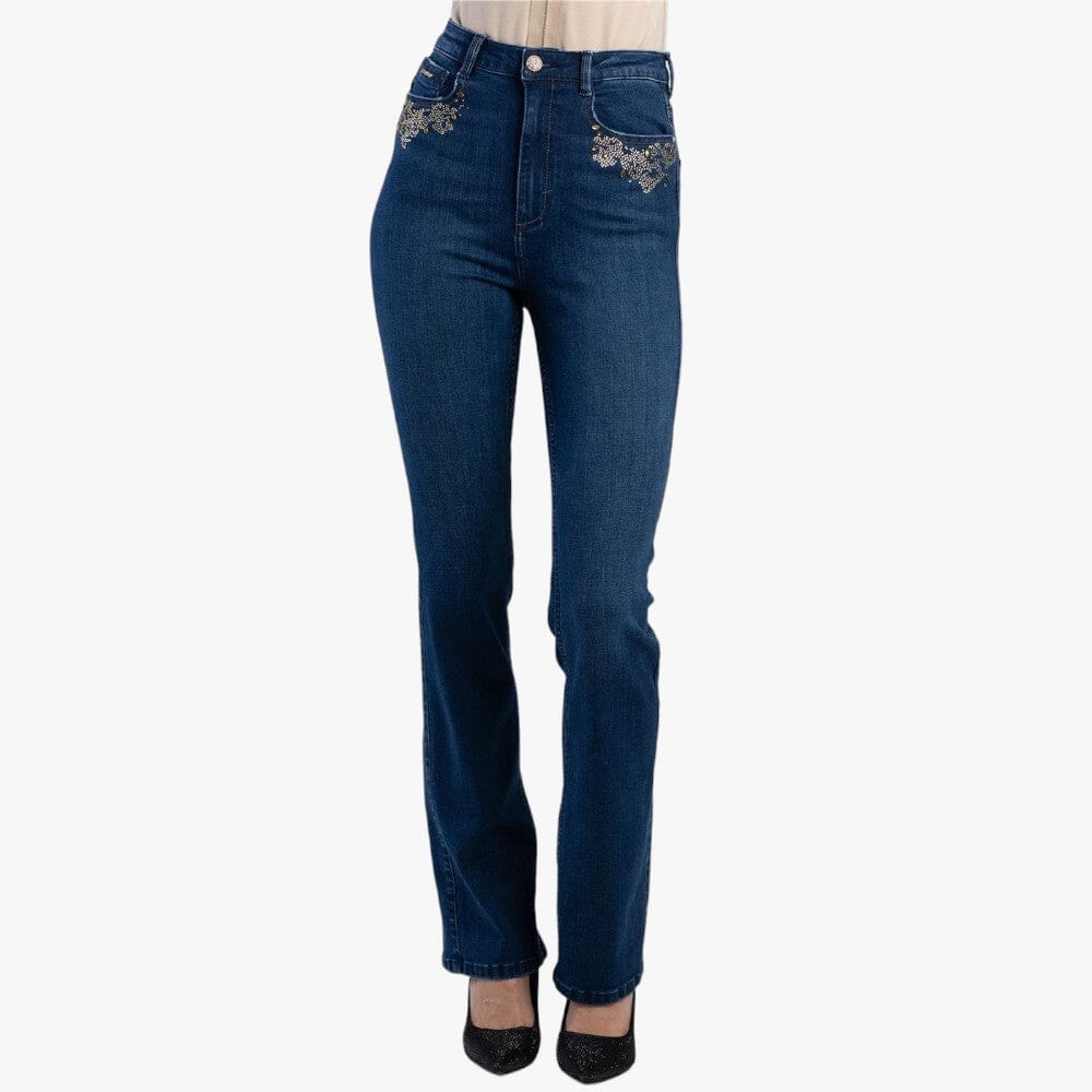 Sissy Boy Womens Axel Bootleg Jeans With Bling Med Vintage Sissy Boy