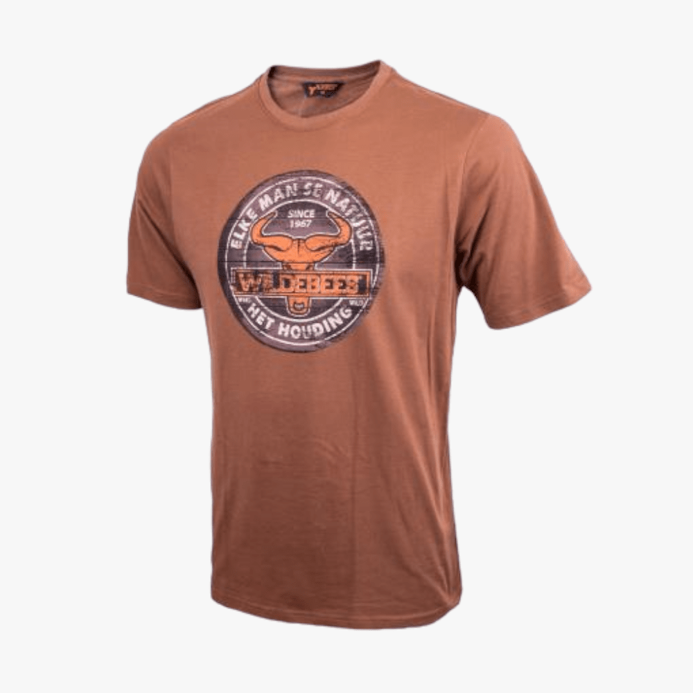 Wildebees Mens Wood Barrel Short Sleeve Tee Combat | Wildebees