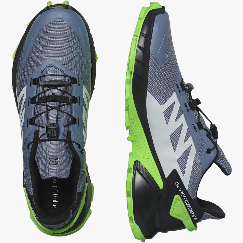 Salomon Mens Supercross 4 Trail Sneaker Flint Stone Black Green Salomon