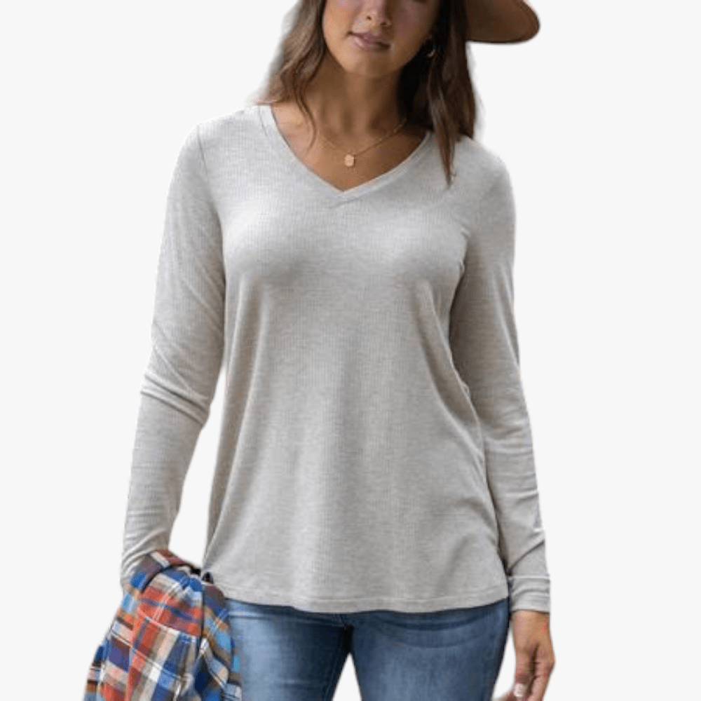 Pringle Womens V Neck Long Sleeve Top Oatmeal Pringle