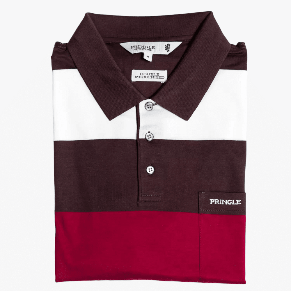 Pringle Mens Mercerised Cotton Regular Fit Short Sleeve Golfer Black Coffee Pringle