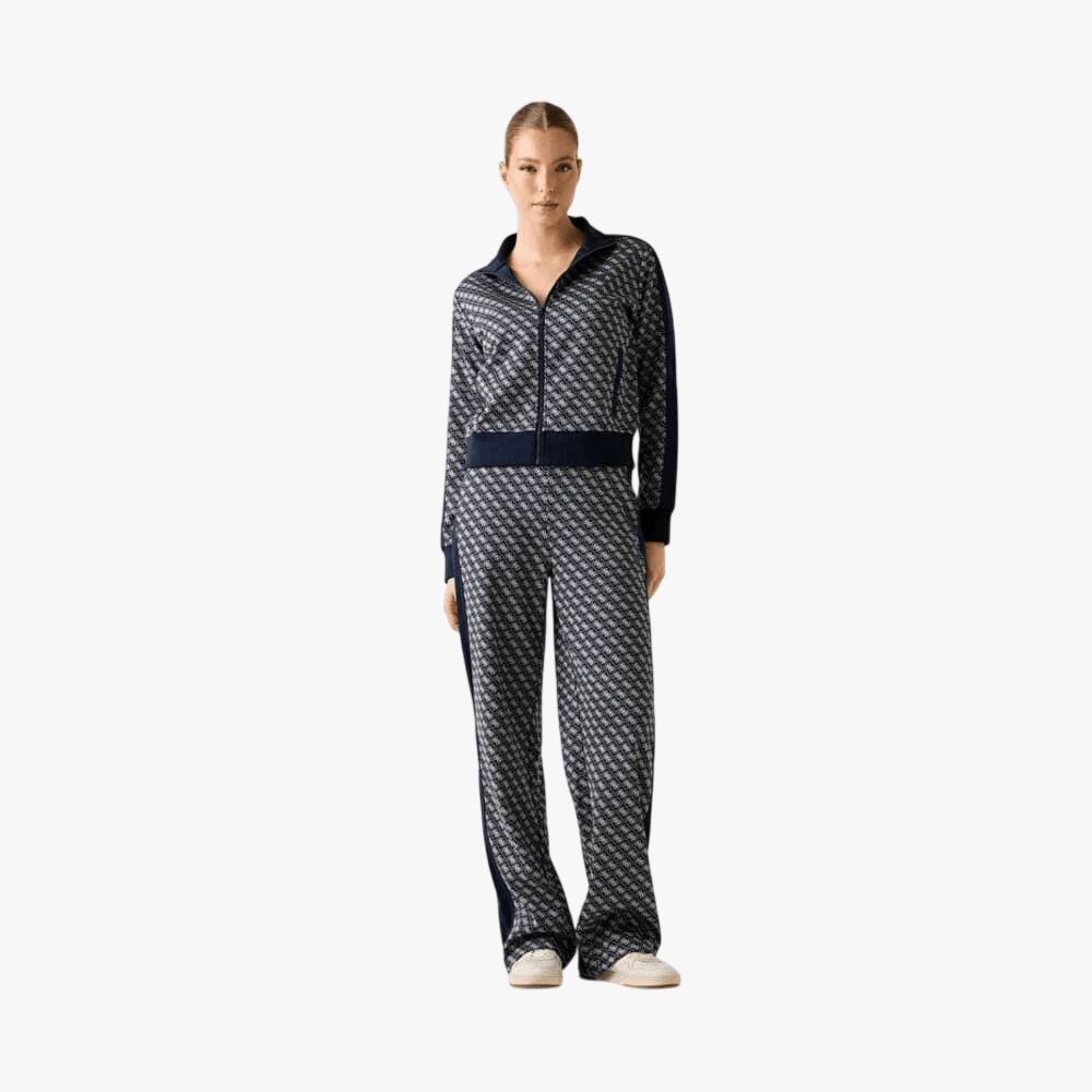 Guess Womens Maya 4G Full Zip Sweatshirt Navy | Guess