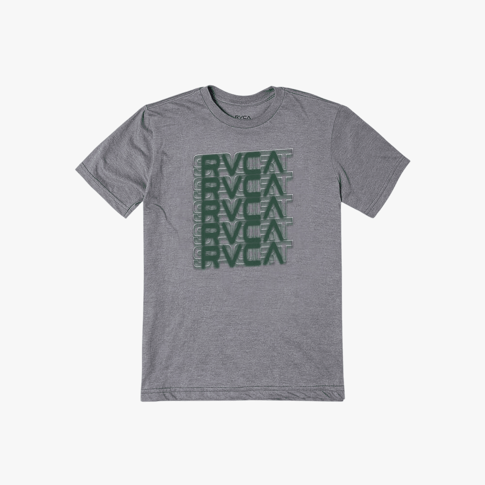 Rvca Mens Sport Repeat Short Sleeve Tee Grey Noise Mock