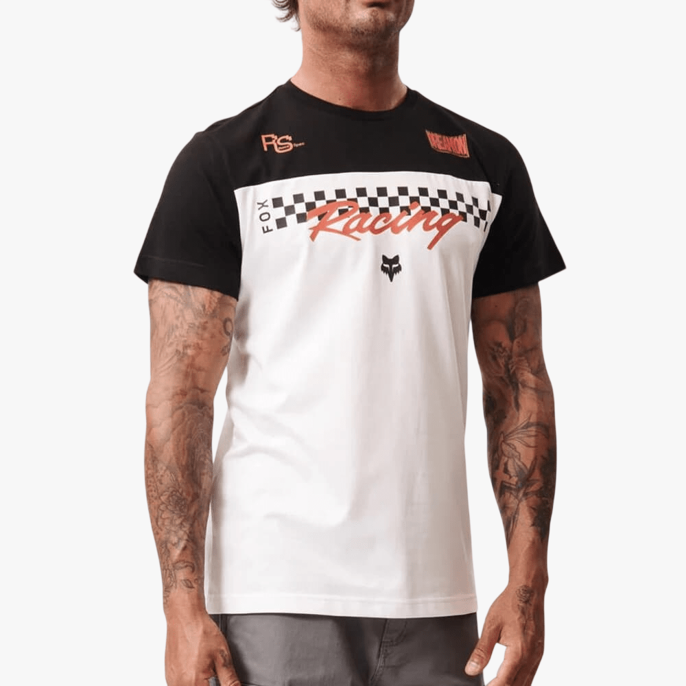 Fox Mens Ribbon Short Sleeve Tee Black White | Fox