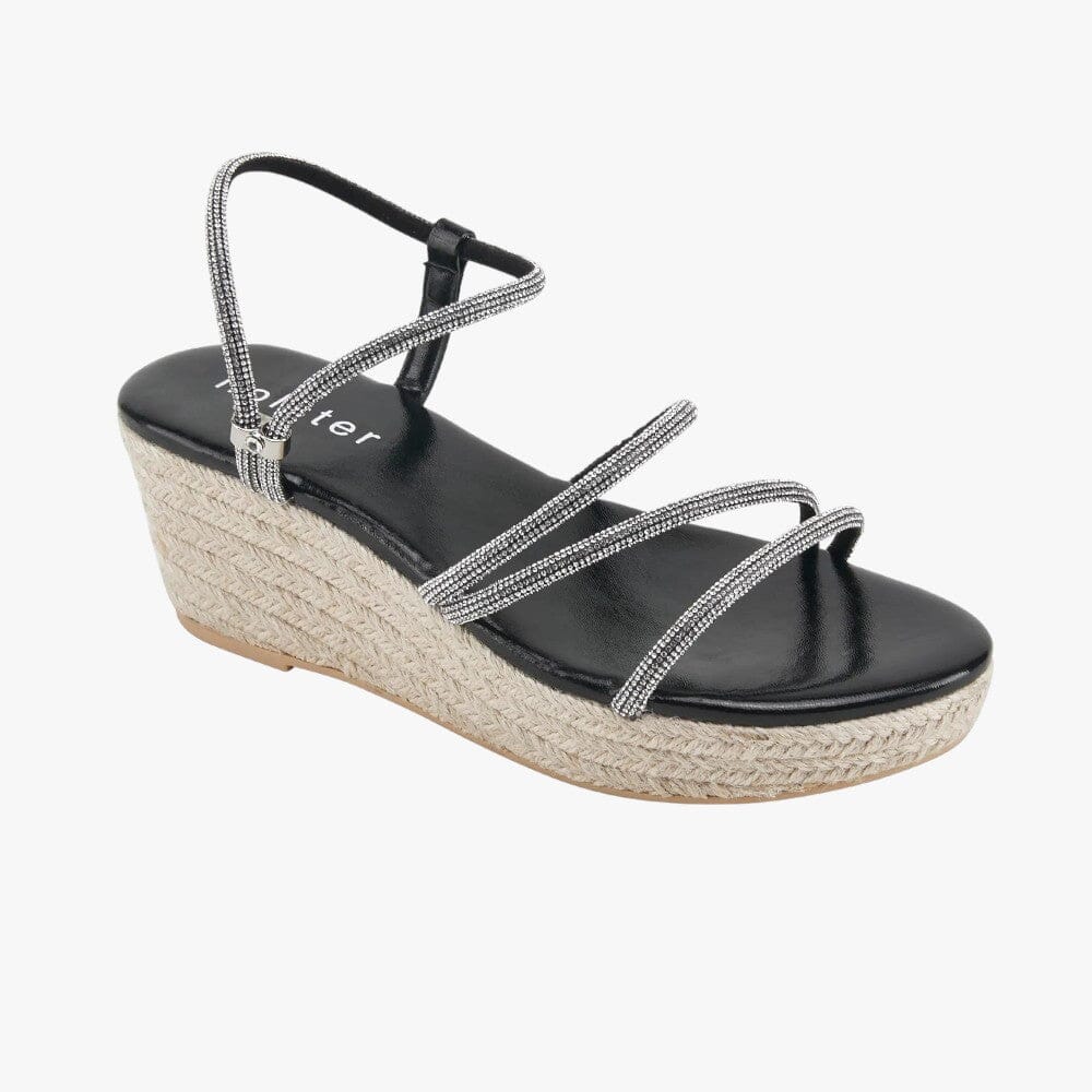 Holster Womens Viva Espadrille Wedge Sandal Black Holster