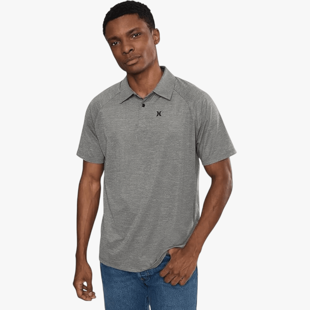 Hurley Mens H2o Dri Outback Short Sleeve Polo Golfer Stone Grey | Hurley