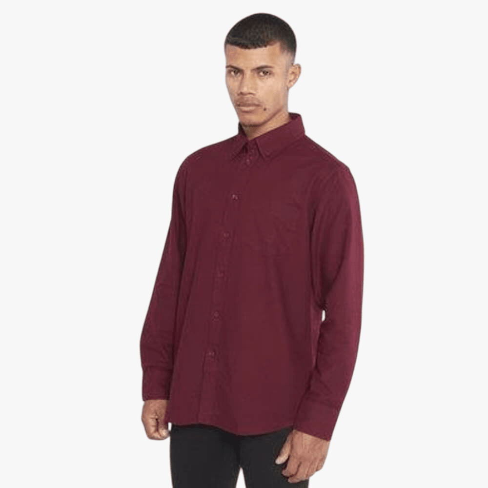 Jeep Mens Henry Long Sleeve Shirt Ox Blood Jeep