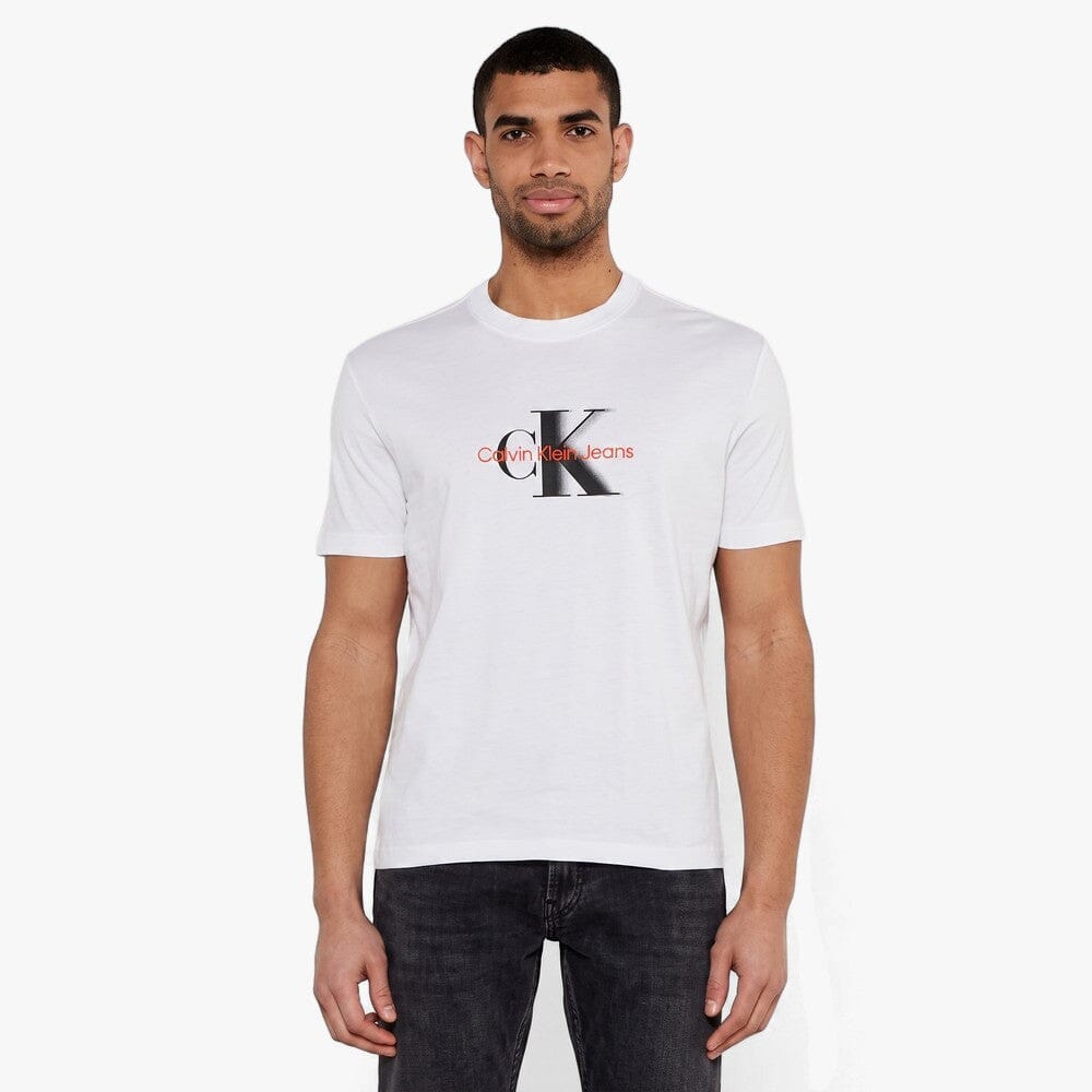 Calvin Klein Mens Mono Logo Shift Tee White | Calvin Klein