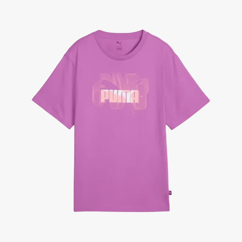 Puma Womens Graphics Stacked No 1 Relaxed Tee Wild Berry | Puma