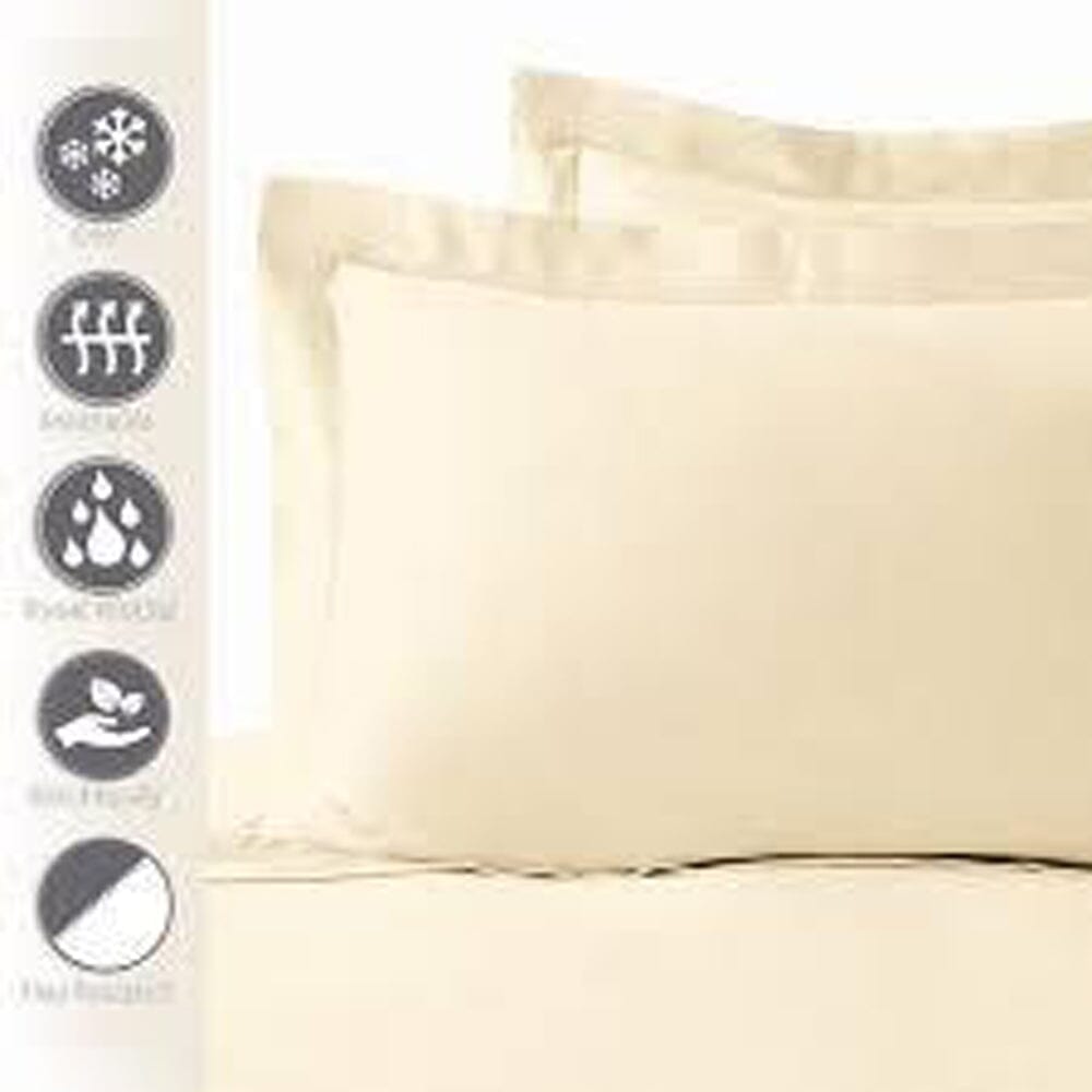 Cotton Co 400 Thread Oxford Standard 45X70 Pillow Case 2 Pack Cream Cotton Co