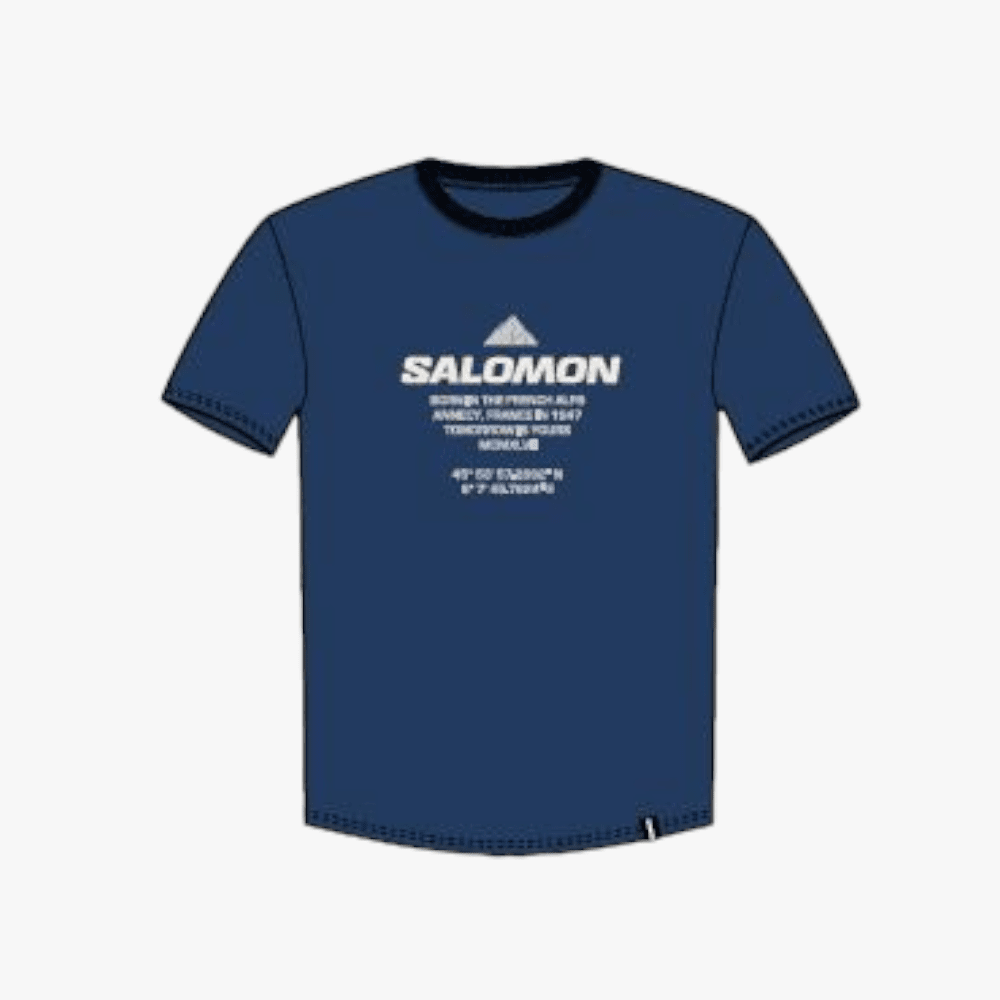 Salomon Mens Core Pack Short Sleeve Tee Navy Peony Salomon