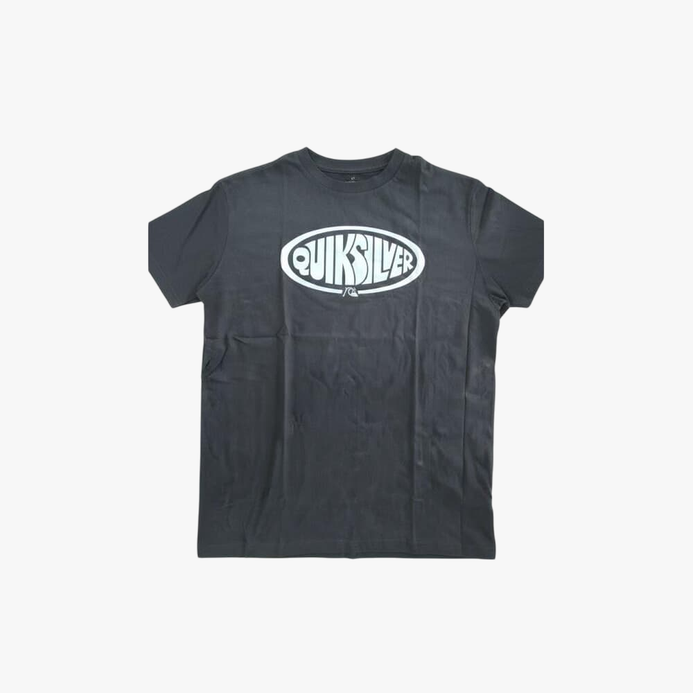 Quiksilver Boys Oval Script Short Sleeve Tee Off Black