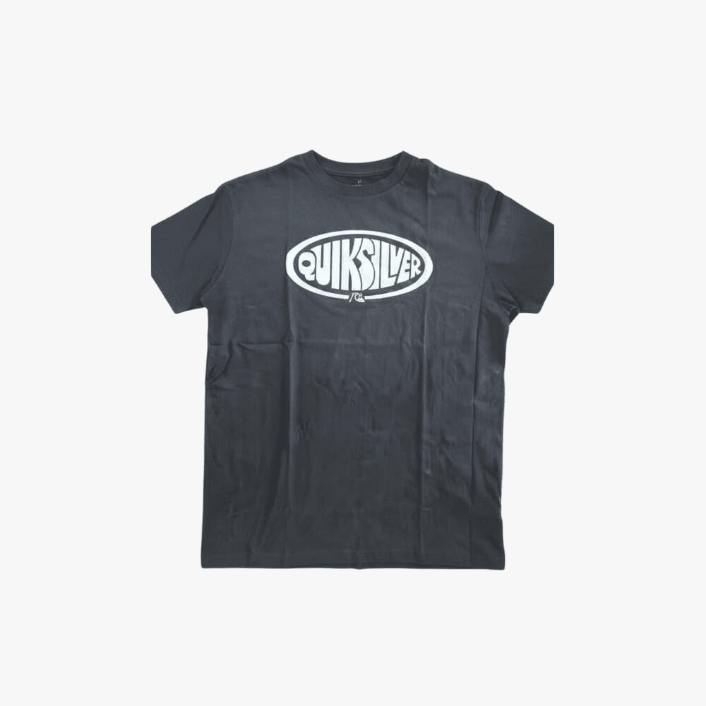 Quiksilver Boys Oval Script Short Sleeve Tee Off Black | Quiksilver