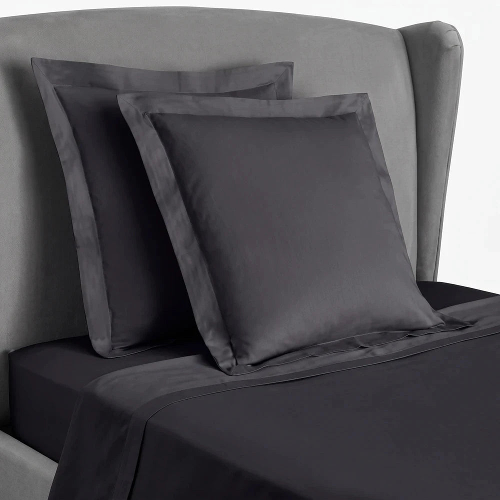 Cotton Co 4Oo Thread Oxford Standard Pillow Case Pair Black | Cotton Co