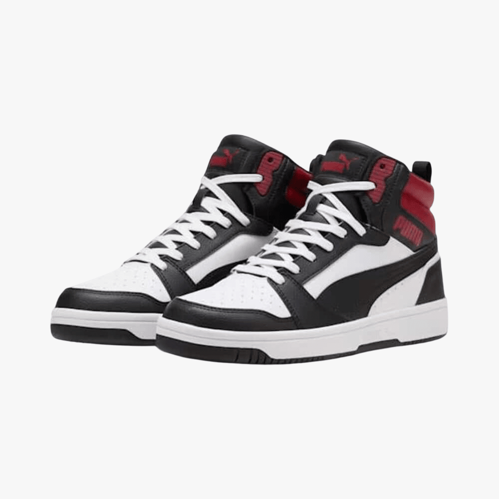 Puma Mens Rebound V6 Mid Sneaker White Black | Puma