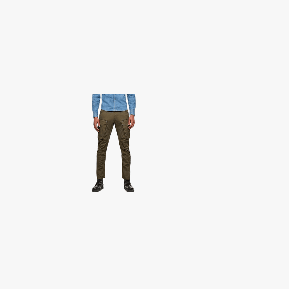 G Star Mens 3D Cargo Straight Tapered Pants Dark Bronze Green | G Star Raw