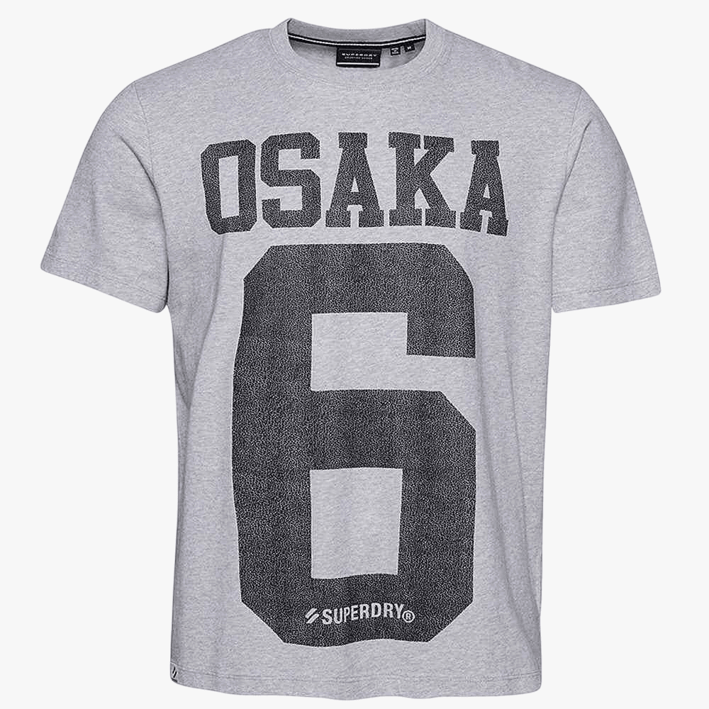 Superdry Mens Classic Osaka Short Sleeve Tee Grey Marl | Superdry
